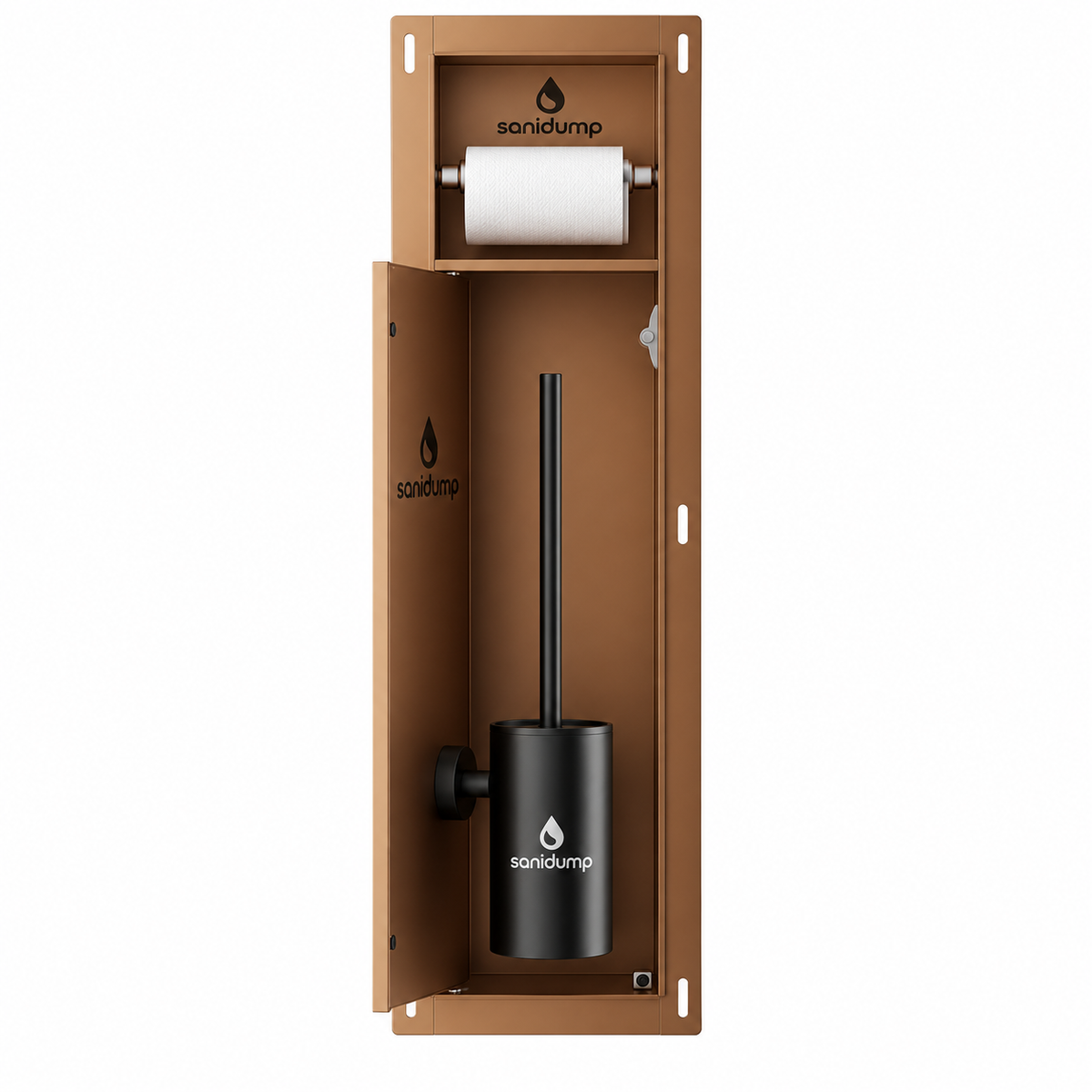 sanidump Wall-Mounted Bathroom Toilet Paper & Toilet Brush Set