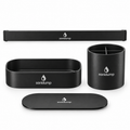 sanidump Matte Black Bathroom Organizer Set – 4 Piece
