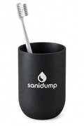 sanidump Matte Black Ceramic Toothbrush Holder