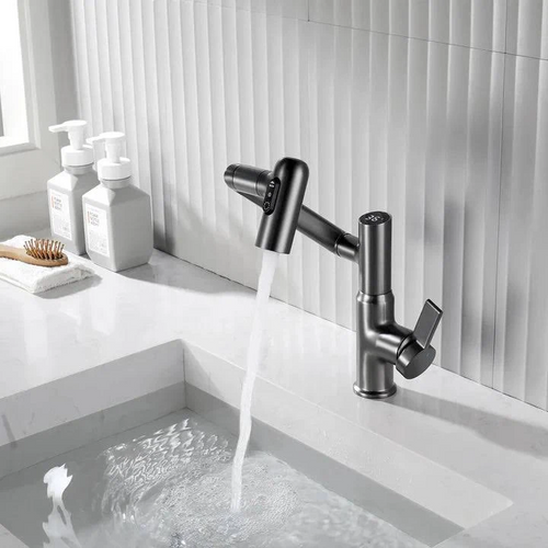 sanidump Brushed Gold Bathroom Basin Mixer Tap with Hand Shower